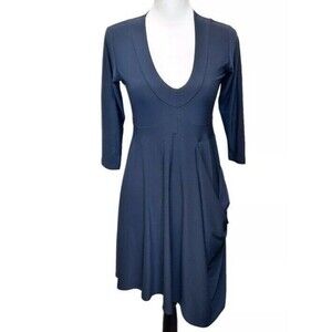 Sympli Navy Blue Fabulous Travel Knit Super Soft Angled Signature Dress Size 6